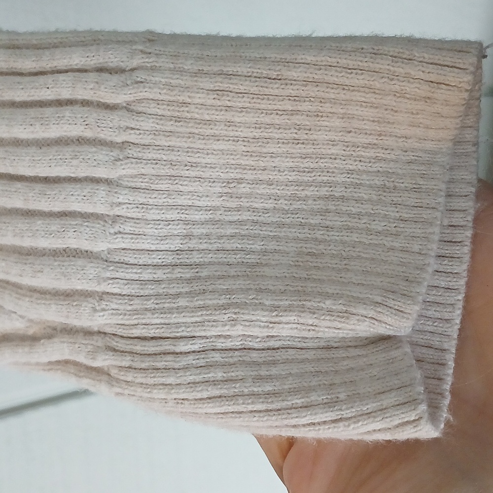 American Eagle Cream Button Down Mixed Ribbed Lon… - image 3